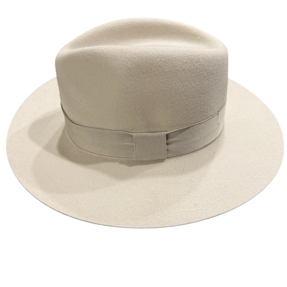 Rag & Bone Lenny Wool Fedora Hat Small Beige Cream Shell Wide Brim‎ Minimalist